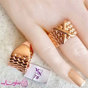 انگشتر زنانه بزرگ YSX مدل X رزگلد کد 39