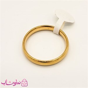 حلقه یا رینگ استیل ساده طلایی عرض 4 میل کد 395