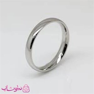 حلقه یا رینگ استیل ساده نقره ای عرض 3 میل کد 495