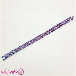 دستبند مردانه زنانه استیل طرح رولکس هولوگرامی کد 4891