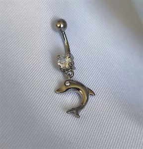 پیرسینگ ناف (Belly Rings) طرح دلفین استیل درجه یک وارداتی کیفیت عالی