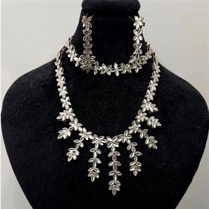 گردنبند گوشواره ست نقره زنانه لیزریcode 5