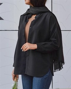 شومیز بیسیک زنانه رنگ مشکی کد(7159)