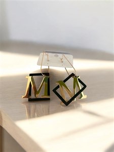 گوشواره زنانه فشن طرح M مربع کد 3337024
