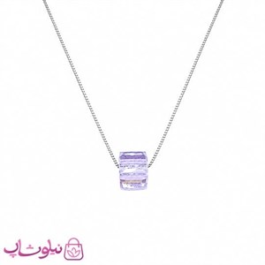 گردنبند زنانه نقره سواروسکی با کریستال بنفش ظریف کد 1700 