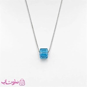 گردنبند زنانه نقره سواروسکی با کریستال آبی کد 1700 