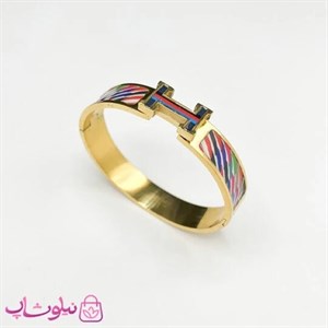دستبند زنانه هرمس مدل پهن چند رنگ کد 199