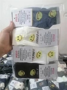 تولیدی جوراب بچگانه طرح smail یرند poloریز بافت نخی