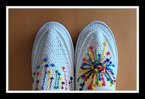 گیوه کد 33 طرح رشته های رنگی 