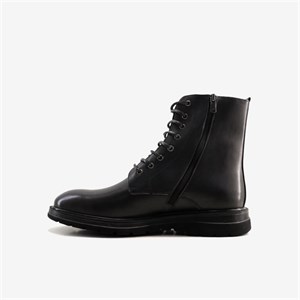 نیم بوت چرم مردانه مشکی مدل sh160
