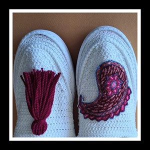 گیوه کد 34 طرح پته بنفش 