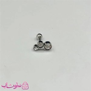 پیرسینگ گوش طرح سه نگین دایره ای کد 31