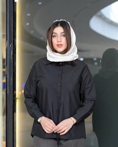 شومیز زنانه بیسیک مشکی (بور نیست) 7178