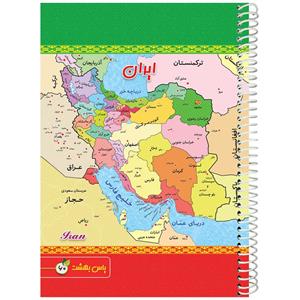 دفتر مشق 60 برگ یاس بهشت طرح نقشه ایران  چند رنگ