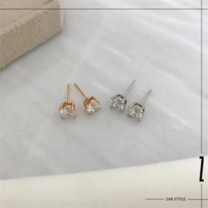 گوشواره زنانه میخی تک نگین