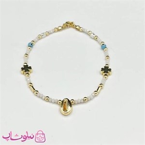 دستبند زنانه صدفی طرح گل کد 180