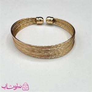 دستبند النگویی زنانه ژوپینگ طرح طلایی براق چند لایه کد 6991