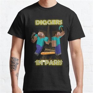 تیشرت با طرح Diggers in Parisماینکرافت کد 22405