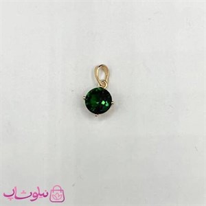 آویز گردنبند زنانه ژوپینگ طرح تک نگین یشم 9 میل کد 1291