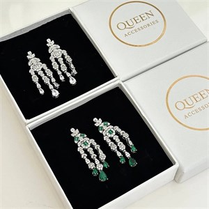 گوشواره آویز طرح جواهر کد 674