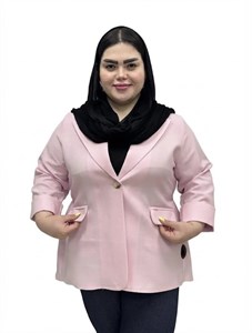 کت سایز بزرگ زنانه یقه انگلیسی تک دکمه