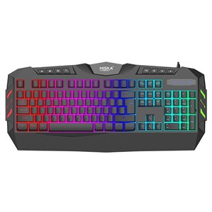 کیبورد گیمینگ هیسکا HISKA مدل HX-KEG400 با سیم RGB
