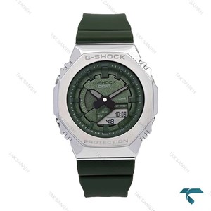 جی شاک زنانه GM-S2100 سبز قاب سیلور G-shock-6390-L