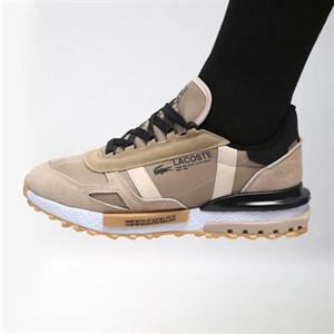 کفش و کتانی مردانه چرم طبیعی مدل لاگوست LACOSTE رنگ کرم کد 43329
