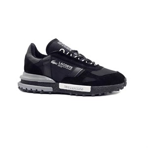 کفش و کتانی مردانه چرم طبیعی مدل لاگوست LACOSTE رنگ مشکی طوسی کد 43334