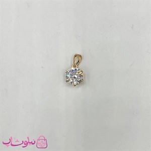 آویز گردنبند زنانه ژوپینگ طرح تک نگین سفید قطر 9 میل کد 1591