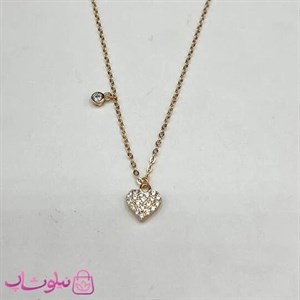 گردنبند زنانه ژوپینگ طرح قلب مینیمال با نگین ریز سفید کد 2813