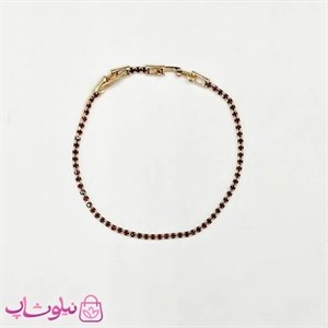 دستبند زنانه ژوپینگ ظریف طرح تنیسی نگین قرمز کد 179