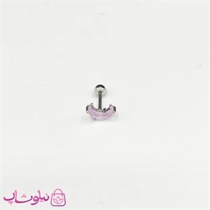 پیرسینگ گوش طرح ماه بنفش شفاف کد 598