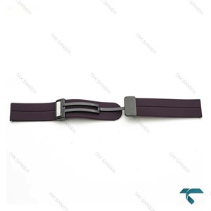 بند رابر امگا سواچ بادمجونی Strap-7843-U