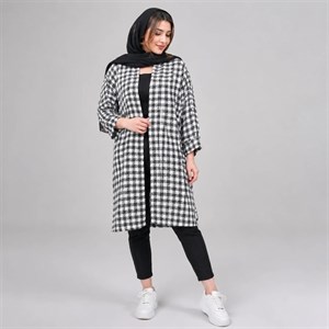 مانتو پاییزه زنانه چهارخونه شانل ترک آوا