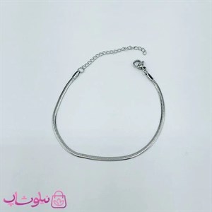 دستبند هرینگبون نقره ای رنگ مدل نرم عرض 2 میل کد 791