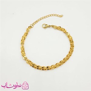دستبند زنانه طرحدار استیل طلایی رنگ کد 961