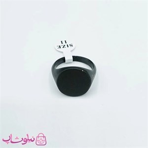 انگشتر مردانه مون بلان استیل فول مشکی نگین دایره سایز 10 کد 330