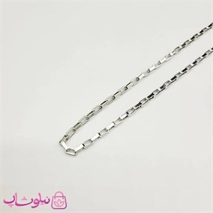 زنجیر گردنبند مدل باکس (آجری) استیل نقره ای 60 سانت 2 میل کد 1291