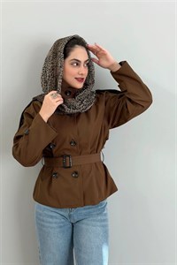 ترنچ کت زنانه مدل یقه ایستاده