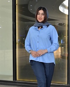 خرید عمده شومیز آبی آسمونی زنانه قیمت 648 تومن کد 7175
