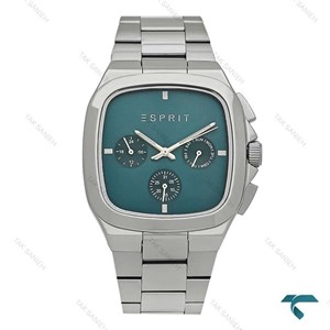 ساعت مردانه اسپریت سه موتوره نقره ای صفحه سبز کله غازی Esprit-8202-G