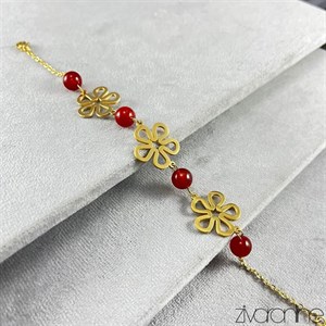 دستبند زنانه طرح عقیق و گل 40176