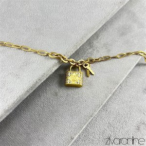 دستبند زنانه طرح لویی ویتون با آویز قفل 40184
