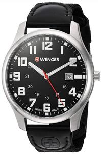 Wenger Men's 'City Active' Swiss Quartz Stainless Steel and Nylon Casual Watch