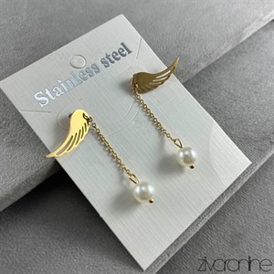گوشواره زنانه بال فرشته مروارید دار 20362