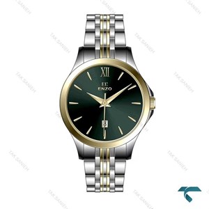 ساعت انزو EC-614TSL زنانه دورنگ طلایی صفحه سبز Enzo-8101-L