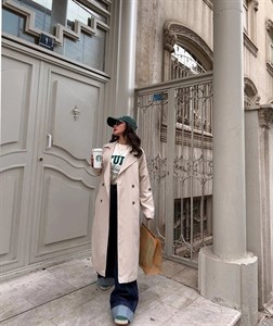 ترنچ کت استخوانی Stradivarius 221