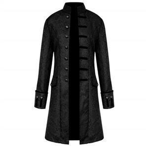 Men's Steampunk Vintage Tailcoat Jacket Gothic Victorian Frock Black Steampunk Buttons Coat Uniform Costume