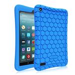 Fintie Silicone Case for all-new Amazon Fire 7 Tablet (7th Generation, 2017 Release) - [Honey Comb Upgraded Version] [Kids Friendly] Light Weight [Anti Slip] Shock Proof Protective Cover, Blue